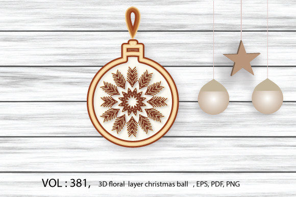 3D Colorful Layered Floral Christmas Ball: A Festive Design Element for Creators and Marketers