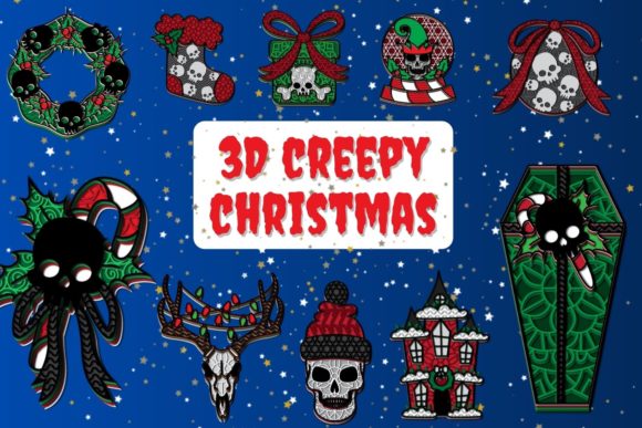 3D Creepy Christmas SVG Bundle: When Holiday Cheer Takes a Dark Turn