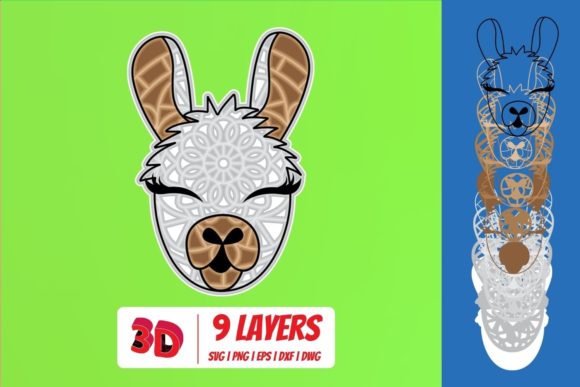 3D Layered Lama 1 SVG Cut File for Creatives