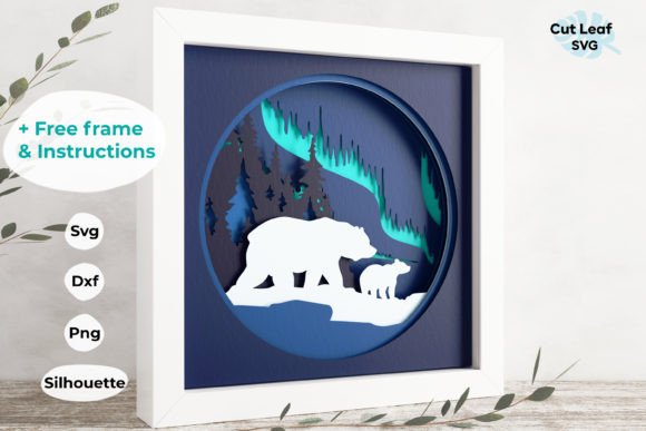 3D Mama Bear Shadow Box: Nature's Design in Depth