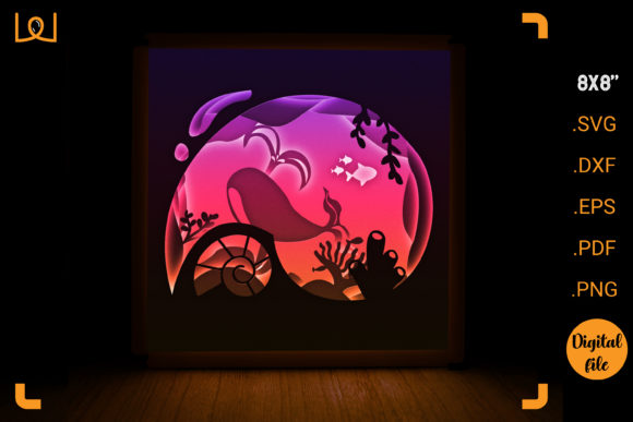 Assessing the Appeal of the Ocean in a Shell 3D Papercut Lightbox