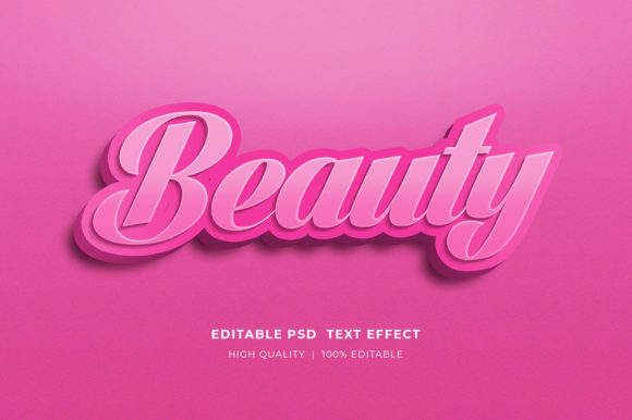 Beauty Editable 3d Text Style Effect