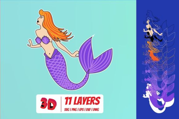 Bringing Depth to Design: Exploring the 3D Mermaid 3 SVG Cut File