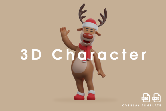 Bringing Holiday Cheer to Digital Spaces with the Cartoon Christmas Deer 3D Waving Hand