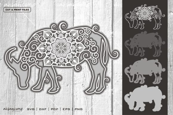 Buffalo Mandala Vector 3D Layered 3