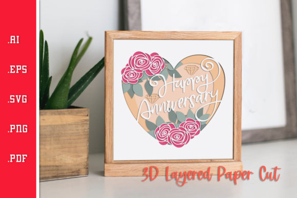 Creating a Lasting Symbol of Love with the Happy Anniversary Rose - 3D Layered Design