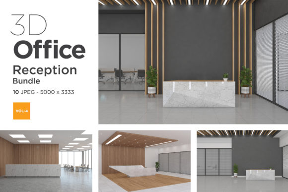 Elevating Client Presentations with 3D Office Reception Mockup Vol 4