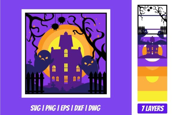 Halloween Shadowbox 4 3D Layered SVG: Merging Digital Craft with Seasonal Design