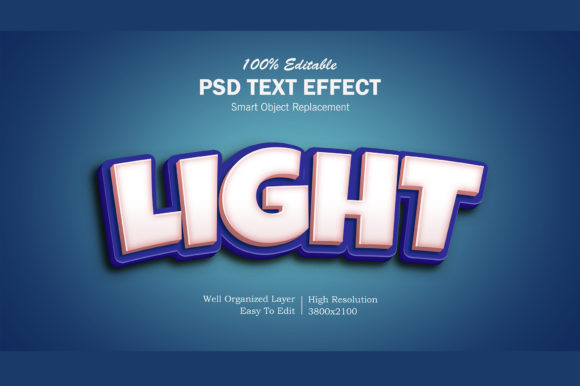 Light PSD 3D Text Effect for Designers