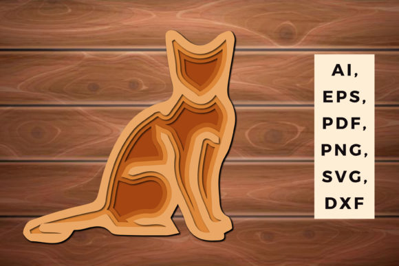 Multi Layer Laser Paper Cut Cat 3D SVG for Stunning Projects