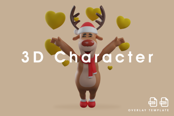 Romantic 3D Deer Surrounded by Hearts – A Creative Way to Show You Care