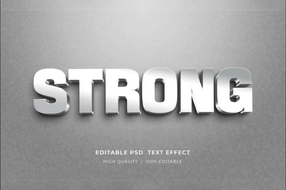 Strong Editable 3D Text Style Effect