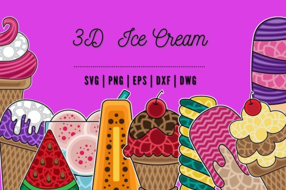 Unlock Creative Possibilities with the 3D Ice Cream SVG Bundle